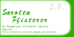 sarolta pfisterer business card